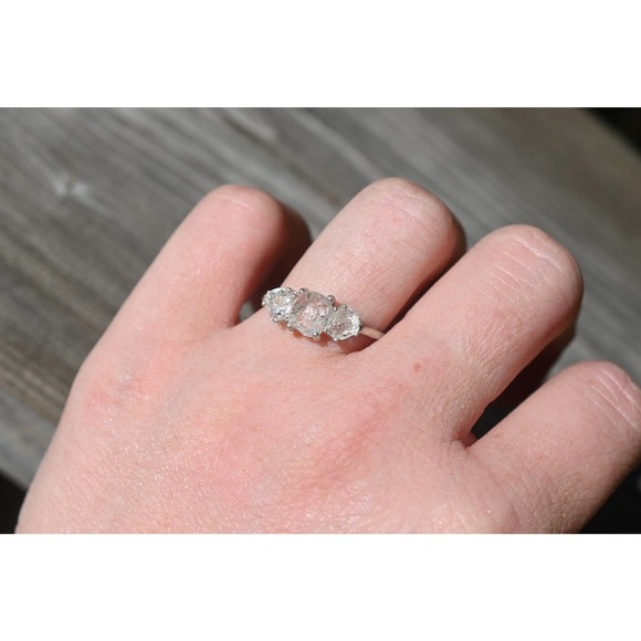 raw crystal ring  round or oval cut natural bohemian size 4 5 6 7 8 8 9 … - Picture 3 of 3